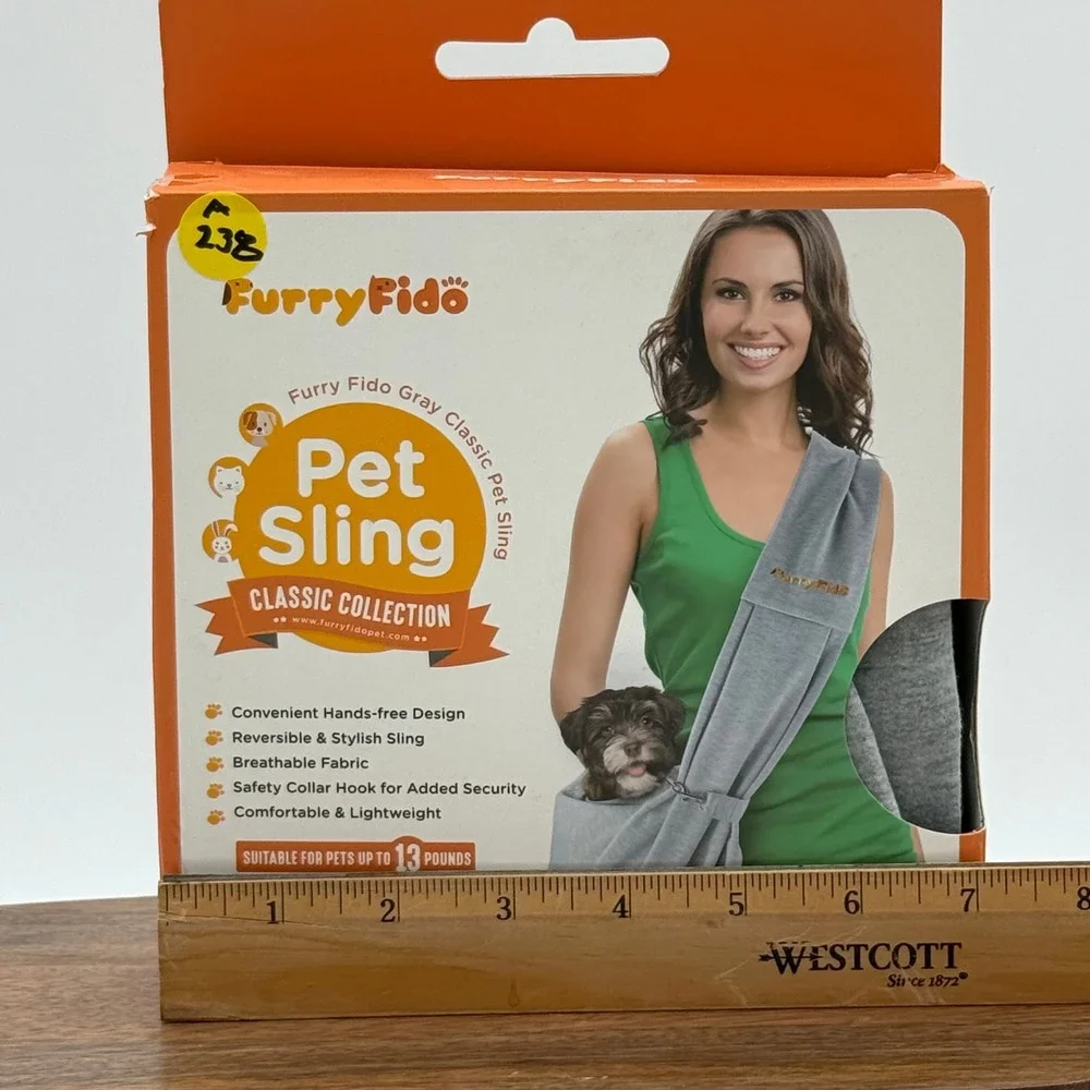 FurryFido Gray Classic Pet Sling Reversible Hands-Free Carrier for Small Pets